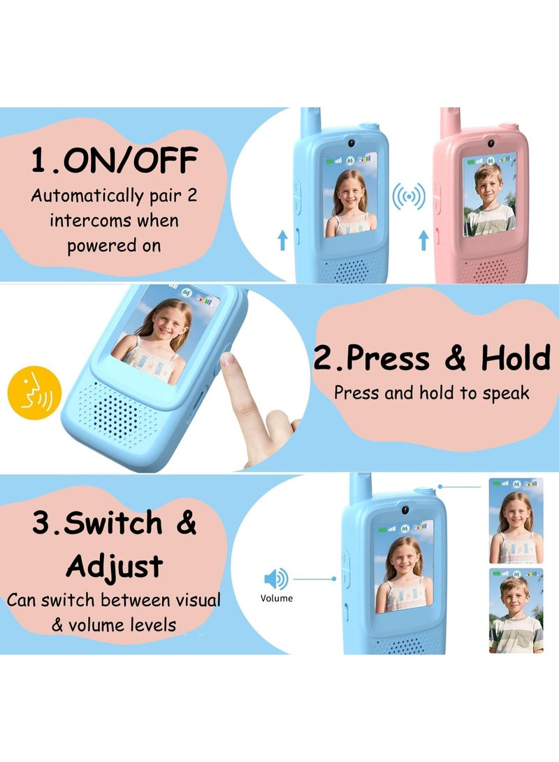 Mr. Penda 2 Pack Smart Phone Toys for Kids, Rechargeable w/Screen Display,Voice Changer,Video Chat,Fun Toys for Indoor Outdoor Camping,Travel Birthday Gift Toy for Boys Girls Age 3-12 (Blue/Pink) - Image 3